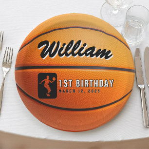 Basketball Birthday Party Paper Plate