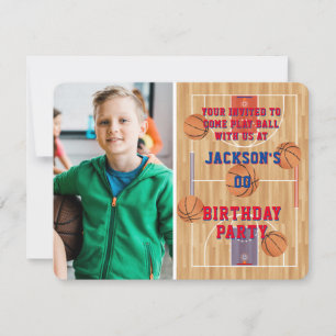 Basketball Birthday Party Photo Invitation