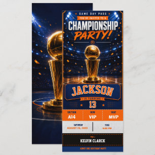 Basketball Birthday Party Ticket Invitation