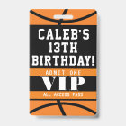 Basketball Birthday Party VIP Pass Badge