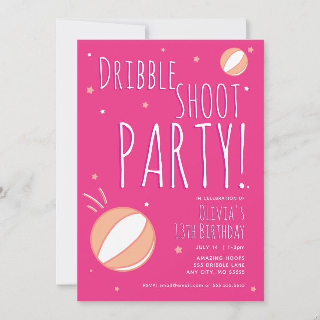 Basketball Birthday Personalised Party Invitation (Front)