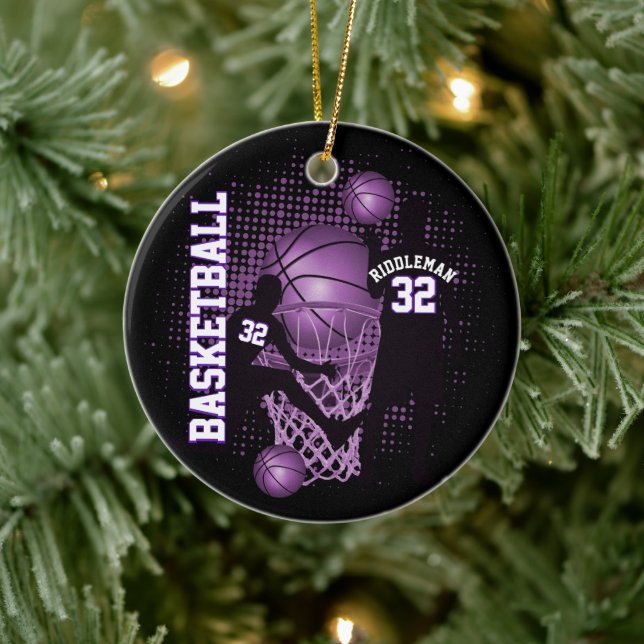 Basketball 🏀 - Black and Purple Ceramic Tree Decoration (Tree)