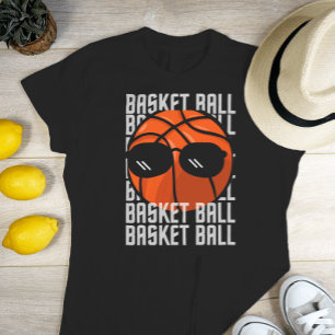 Basketball Black Glasses  T-Shirt