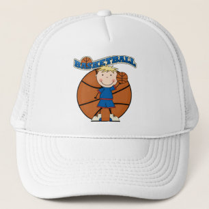 BASKETBALL Blonde Boy T-shirts and Gifts Trucker Hat