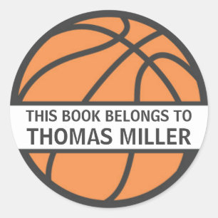 Basketball bookplate stickers for kids