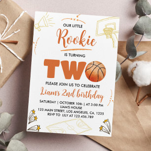 Basketball Boy 2nd Birthday Invitation Sport Party