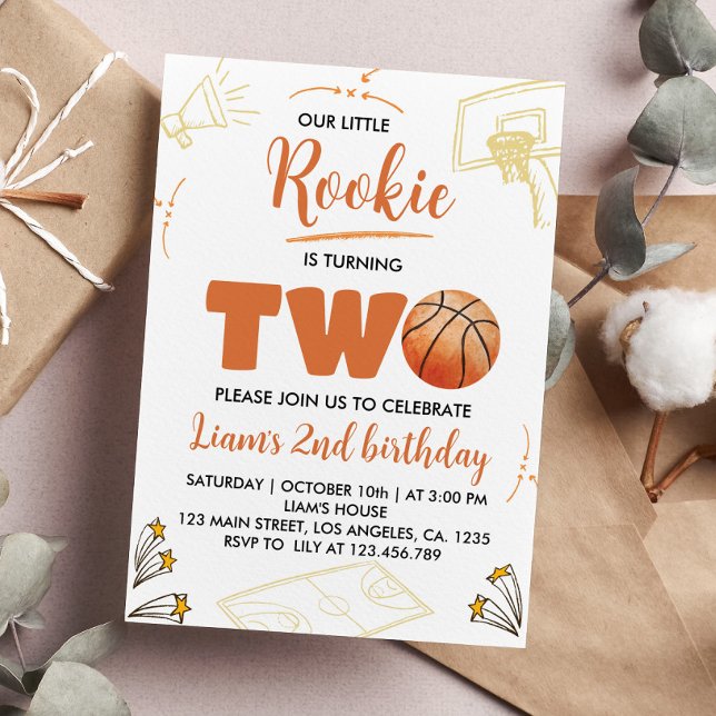 Basketball Boy 2nd Birthday Invitation Sport Party (Creator Uploaded)