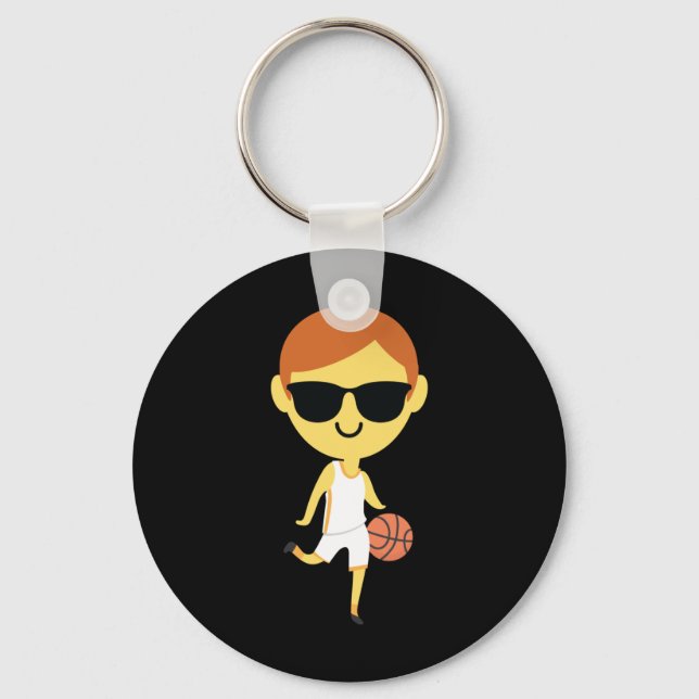 Basketball Boy Emoji 1  Key Ring (Front)