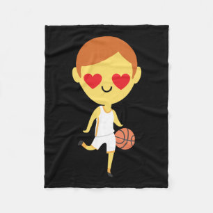 Basketball Boy Emoji Fleece Blanket