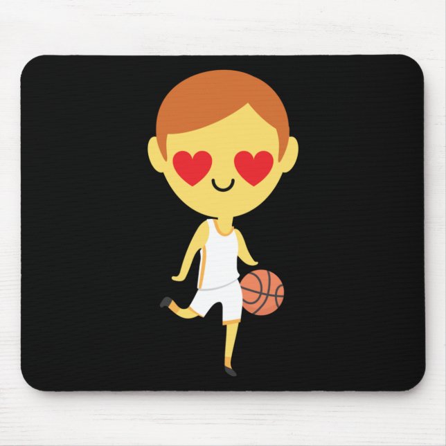 Basketball Boy Emoji  Mouse Pad (Front)