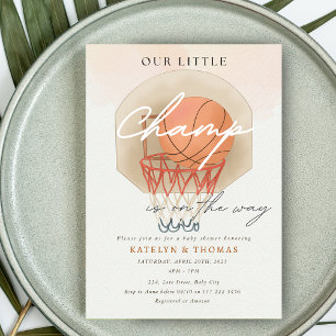 Basketball Boy Sports Baby Shower Our Little Champ Invitation