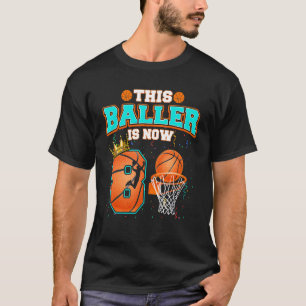 Basketball Boys 8th Birthday This Baller Is Now 8 T-Shirt