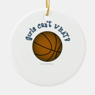 Basketball - Brown/Sky Blue Ceramic Tree Decoration