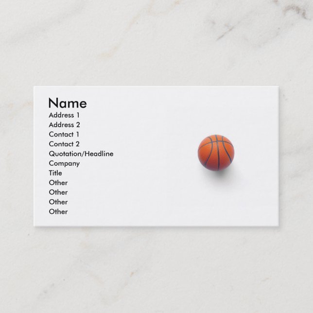 Basketball Business Card (Front)