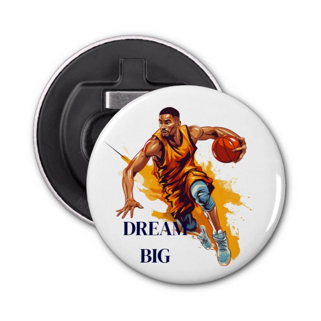 Basketball Button Bottle Opener (Front)