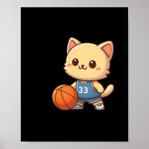Basketball Cat Ba  Poster