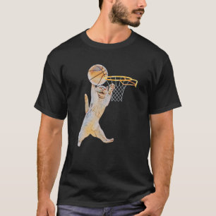 Basketball Cat Jump Shot Funny Cat Sports Fan Pet T-Shirt