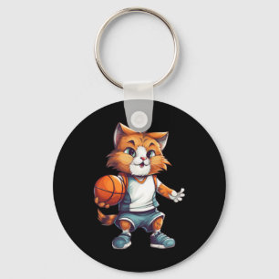 Basketball Cat  Key Ring