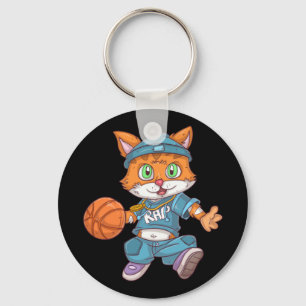 Basketball Cat Key Ring