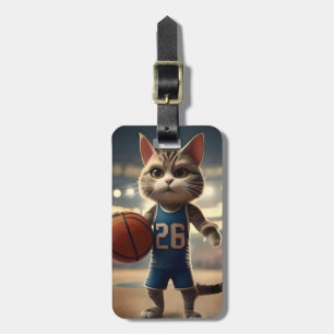 Basketball Cat,  Luggage Tag