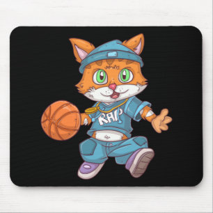 Basketball Cat Mouse Pad