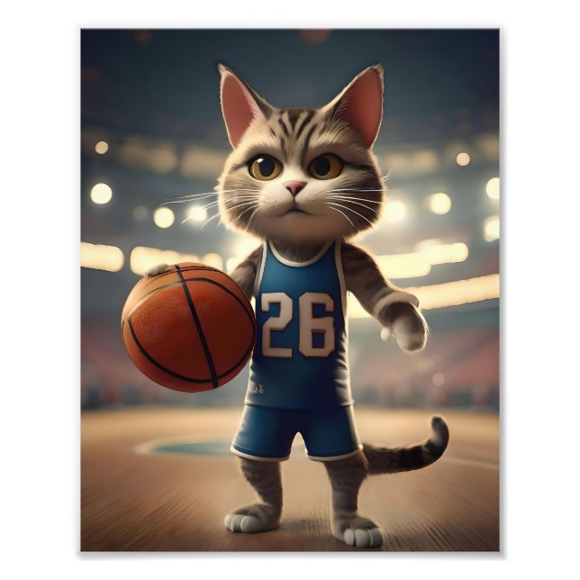 Basketball Cat,  Photo Print (Front)