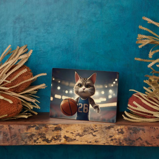 Basketball Cat,  Plaque (Side)