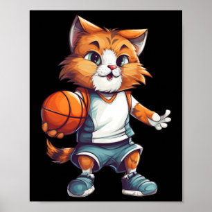Basketball Cat  Poster