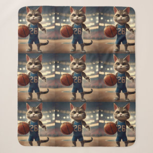 Basketball Cat, Sherpa Blanket