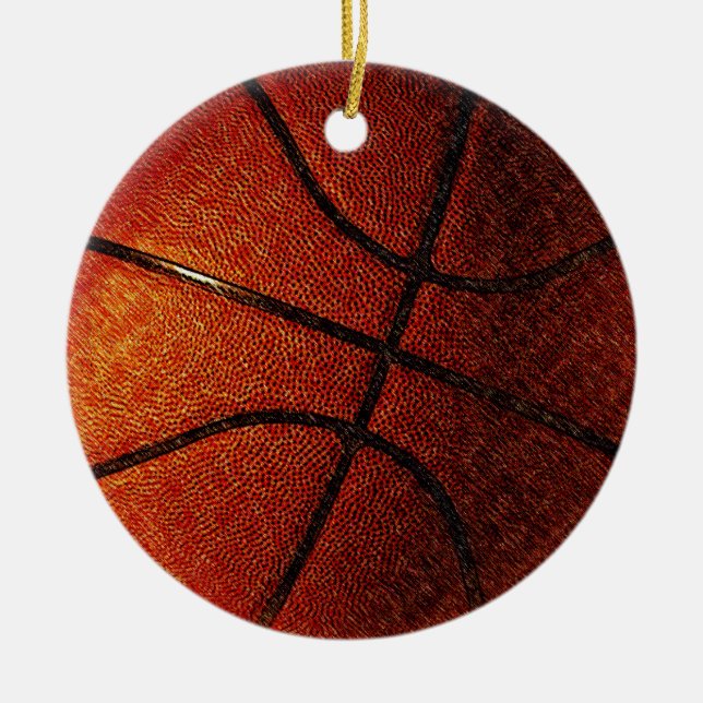 Basketball Ceramic Tree Decoration (Front)