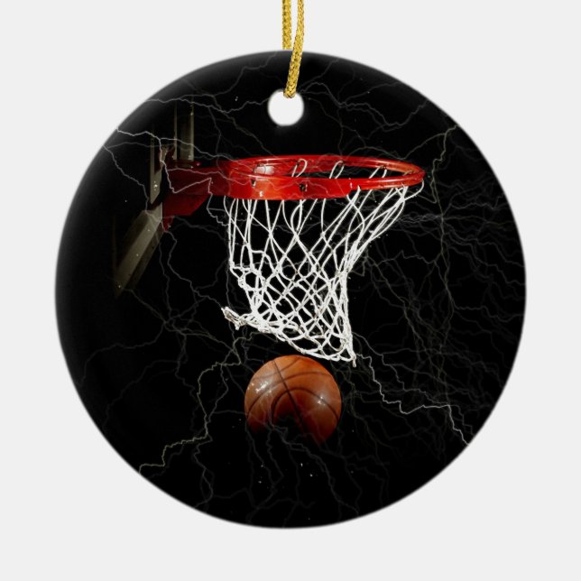 Basketball Ceramic Tree Decoration (Front)