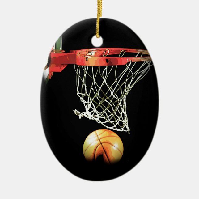 Basketball Ceramic Tree Decoration (Front)