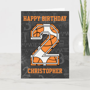Basketball Chalkboard 2nd Birthday Card