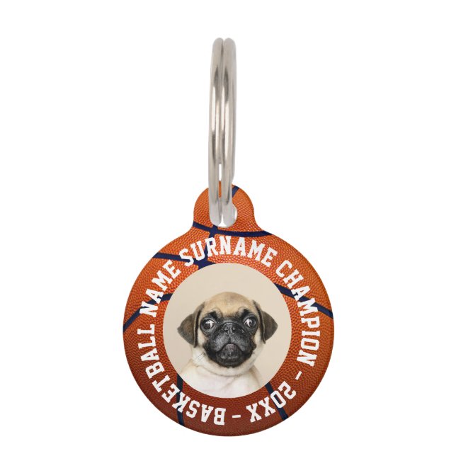 Basketball Champion Puppy Pet Tag (Front)