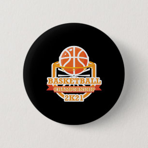 Basketball Championship Vintage 6 Cm Round Badge