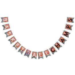 Basketball Champs Blue Bunting Banner