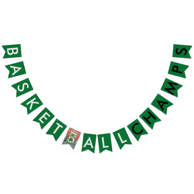 Basketball Champs Green Bunting Banner (All)
