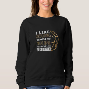 Basketball Cheer Girl Leopard Pattern Women Cheerl Sweatshirt
