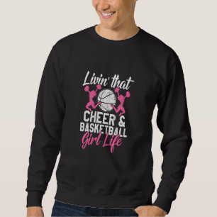 Basketball Cheer Graphic Women Girls Cheerleader Sweatshirt