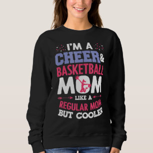 Basketball Cheer Graphic Women Moms Cheerleader 3 Sweatshirt