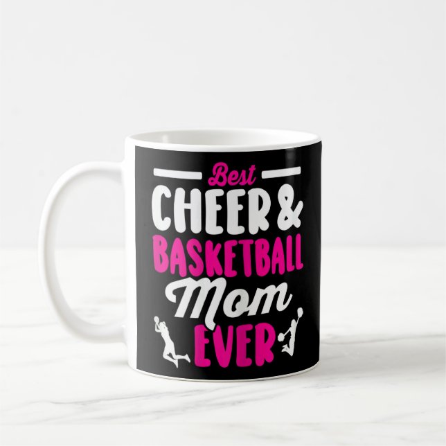Basketball Cheer  Graphic Women Mum Cheerleader  Coffee Mug (Left)