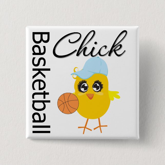 Basketball Chick 15 Cm Square Badge (Front)