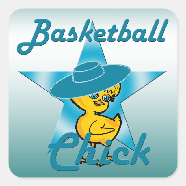 Basketball Chick #7 Square Sticker (Front)