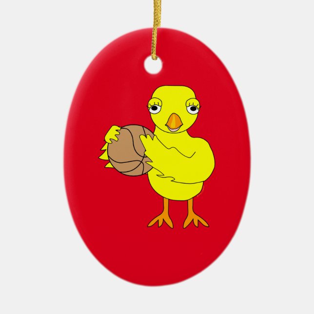 Basketball Chick  Ceramic Tree Decoration (Front)