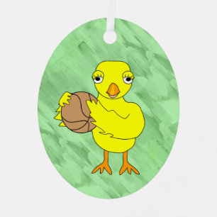 Basketball Chick  Metal Tree Decoration