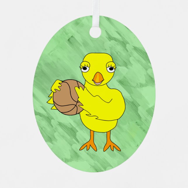 Basketball Chick  Metal Tree Decoration (Front)