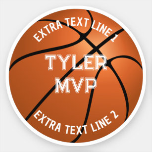 Basketball, Child's Name, MVP/Number, 2 Text Lines