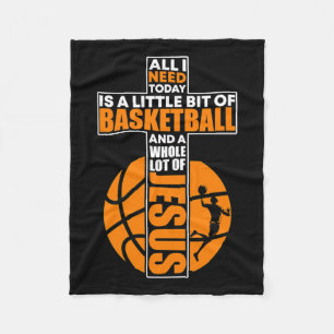 Basketball Christian Cross Fleece Blanket