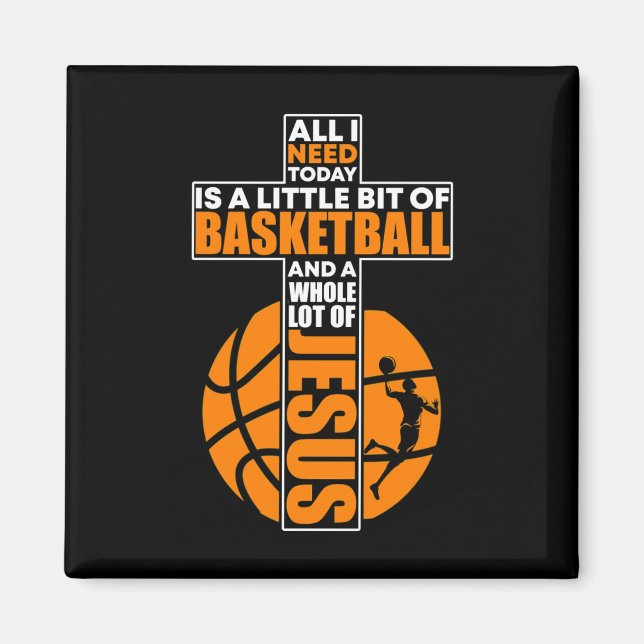 Basketball Christian Cross  Magnet (Front)