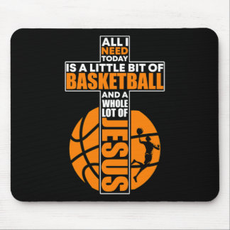 Basketball Christian Cross Mouse Pad
